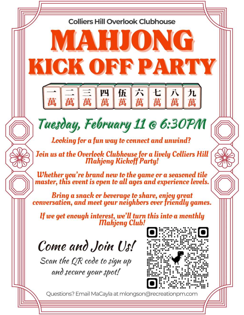 Colliers Hill – Mahjong Kick Off&nbsp;Party