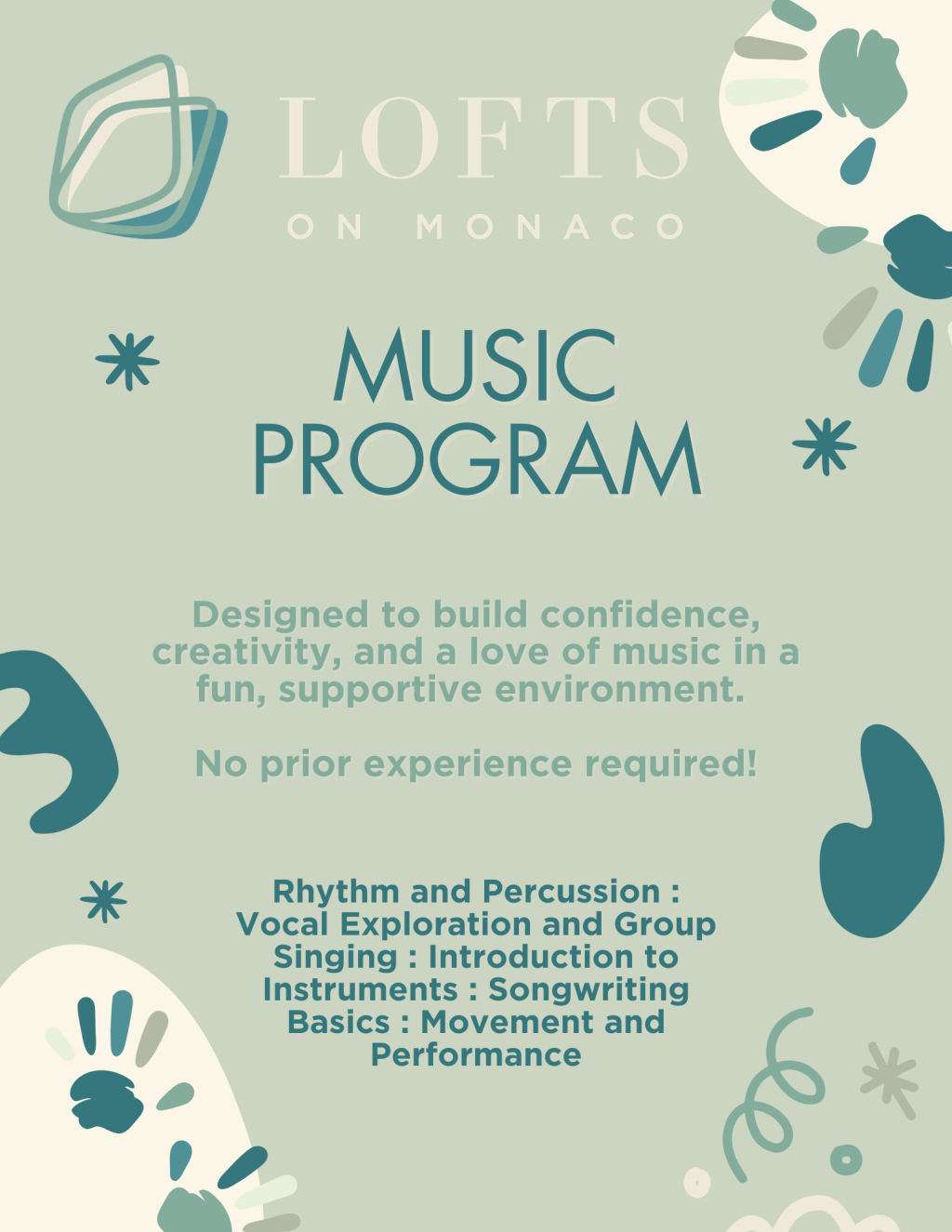 Lofts on Monaco – Music Program